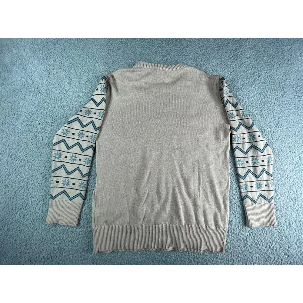 Disney Marvel Sweater Holiday Christmas Pullover Boys Large Brown Youth NWT